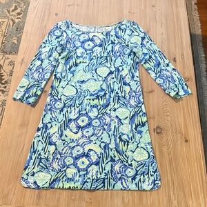 Lilly Pulitzer Blue and Green Floral Dress